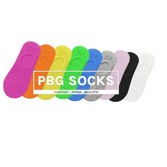 PBG SOCKS Accessories - 12 Pairs NO-SHOW WOMEN'S SOCKS Style Color Comfort by PBG